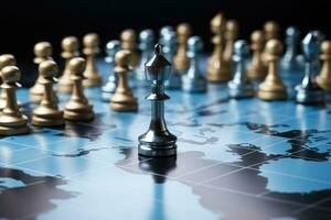 AI generated Chess board game concept of business ideas and competition and strategy ideas concep, Concept of competitive advantage in strategic marketing, AI Generated photo