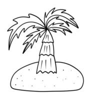 Doodle island with palm vector