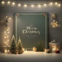 Navidad árbol rodeado por regalos en blanco antecedentes foto