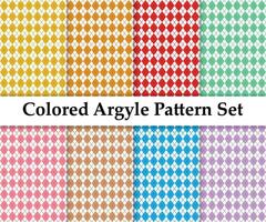 Colors And White Seamless Argyle Pattern Colored Set vector