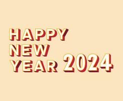 Happy New Year 2024 Abstract Graphic Design Vector Logo Symbol Illustration With Pink Background