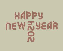 Happy New Year 2024 Abstract Brown Graphic Design Vector Logo Symbol Illustration With Gray Background