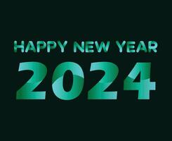 Happy New Year 2024 Abstract Green Graphic Design Vector Logo Symbol Illustration