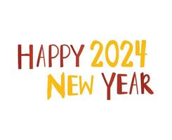 contento nuevo año 2024 resumen rojo y amarillo gráfico diseño vector logo símbolo ilustración