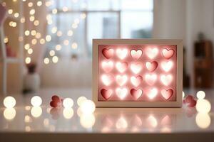AI generated a white screen showing heart hearts on a white background photo