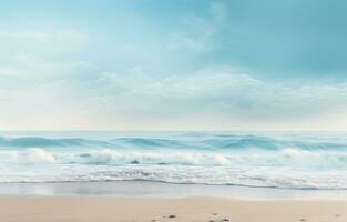 AI generated an empty beach with an open ocean in background, photo
