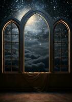 AI generated a window to the moon and heaven, photo
