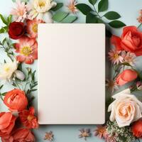 AI generated floral tablet mock up free case templates for artists, photo