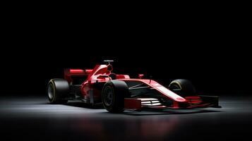 AI generated red racing car on a dark background with copy space photo