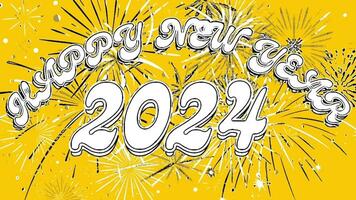 Animated Sketch and Painting Video of Happy New Year 2024 Vintage Vibes