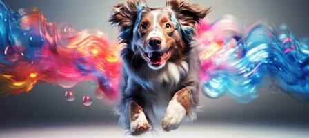 AI generated the funny dog that's always ready for an 'happily' party party photo