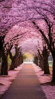 AI generated Cherry Blossom Tunnel photo
