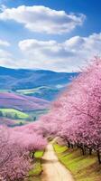AI generated Cherry Blossom Landscape photo