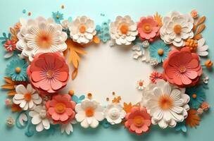AI generated a flower frame behind a clear card photo