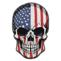 ai generado cráneo en el colores de el Clásico americano bandera foto