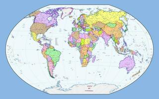 Arábica idioma político mundo mapa winkel-tripel proyección vector