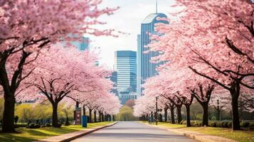 AI generated Cherry Blossom Avenue photo