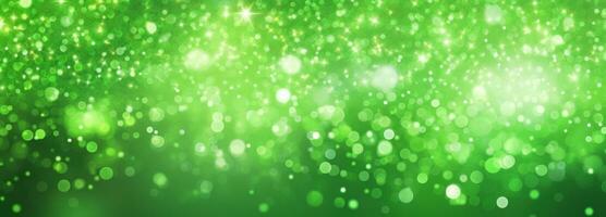 AI generated green light bokeh background photo