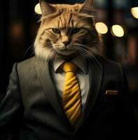 AI generated cats in suits and ties cat photo