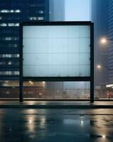 AI generated the empty billboard in the middle of a city, photo