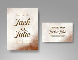 Wedding invitation with abstract watercolor background vector