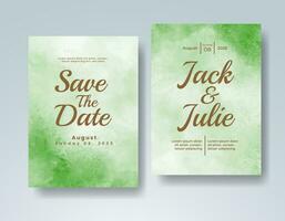 Wedding invitation with abstract watercolor background vector