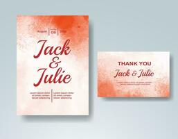 Wedding invitation with abstract watercolor background vector