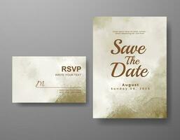 Wedding invitation with abstract watercolor background vector