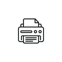 Printer line icon isolated on white background vector