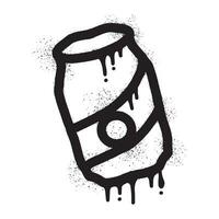 Drink can graffiti drawn with black spray paint vector