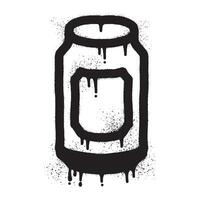 Drink can graffiti drawn with black spray paint vector