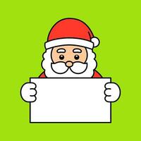 Santa Holding a Blank Sign vector