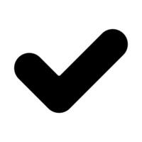 Check mark icon for confirmation and approval vector