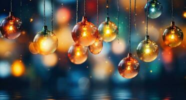 AI generated best happy new year images wallpapers of colorful lights photo