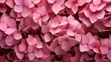 ai generado rosado hortensia follaje fondo de pantalla foto