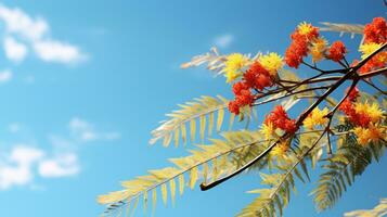 ai generado mimosa rama, flores, árbol rama, rama marco animación foto