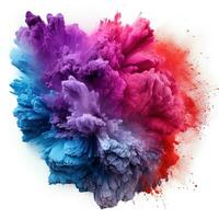 AI generated Multicolored Holi, Holli, Holly. bright splash isolated photo