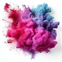 AI generated Multicolored Holi, Holli, Holly. bright splash isolated photo