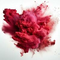 AI generated Red Holi, Holli, Holly. bright splash isolated photo