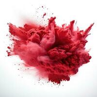 AI generated Red Holi, Holli, Holly. bright splash isolated photo