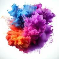 AI generated Multicolored Holi, Holli, Holly. bright splash isolated photo