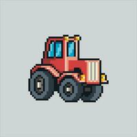 Pixel art illustration Tractor. Pixelated Tractor. Farm Tractor  pixelated for the pixel art game and icon for website and video game. old school retro. vector