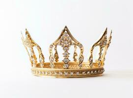 AI generated a shiny, gold crown isolated photo