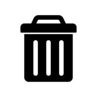 Trash can icon for cleanliness and delete vector