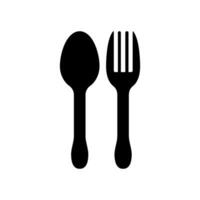 cuchara y tenedor icono para comida y restaurante vector
