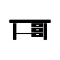 Work desk icon with drawers on the side vector