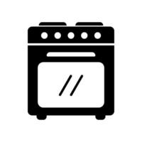 Icon of a gas stove with an oven for baking bread vector