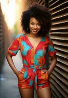 AI generated african print print playsuit photo