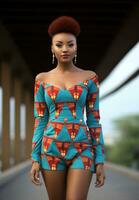 AI generated african print print playsuit photo