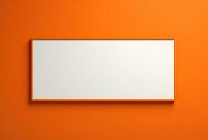AI generated a white empty frame in orange color photo